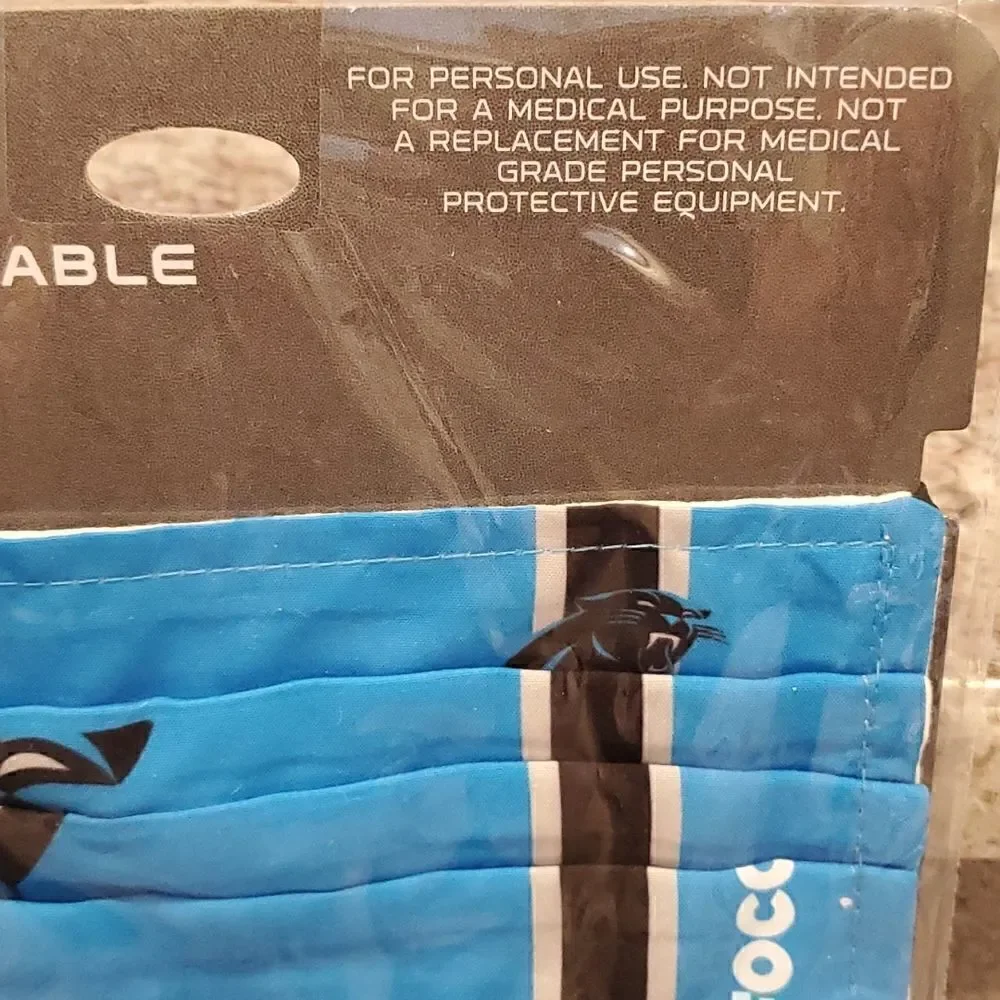 NFL FOCO Carolina Panthers FaceMask one set of 2 masks